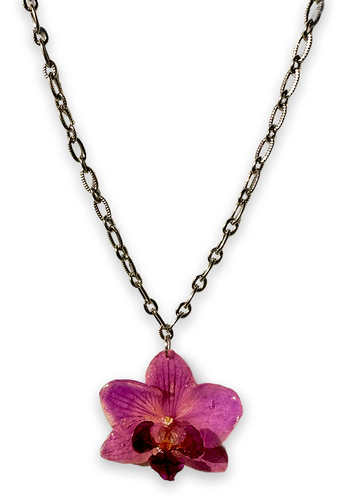 Resin flower necklace