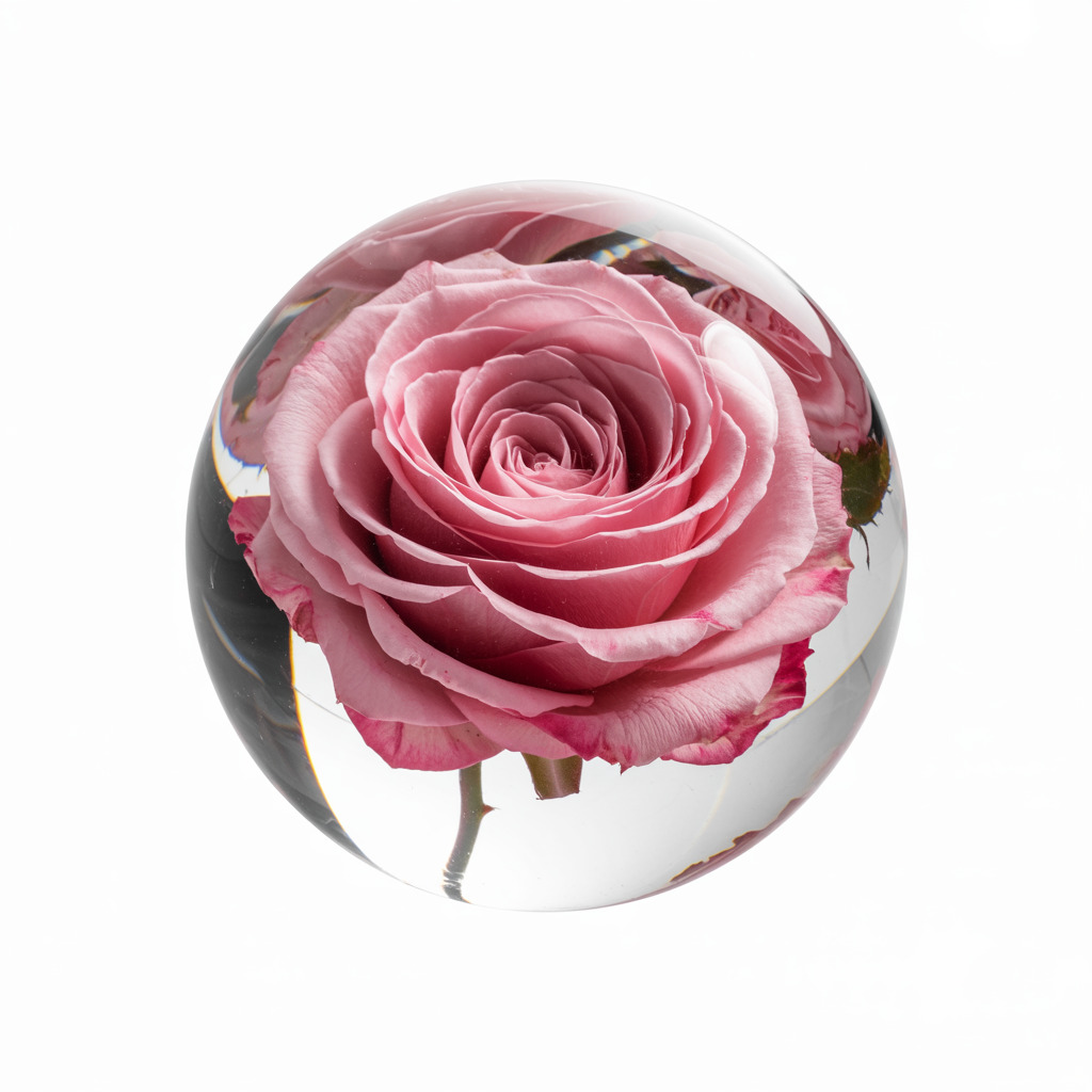 Pink Rose Resin Sphere